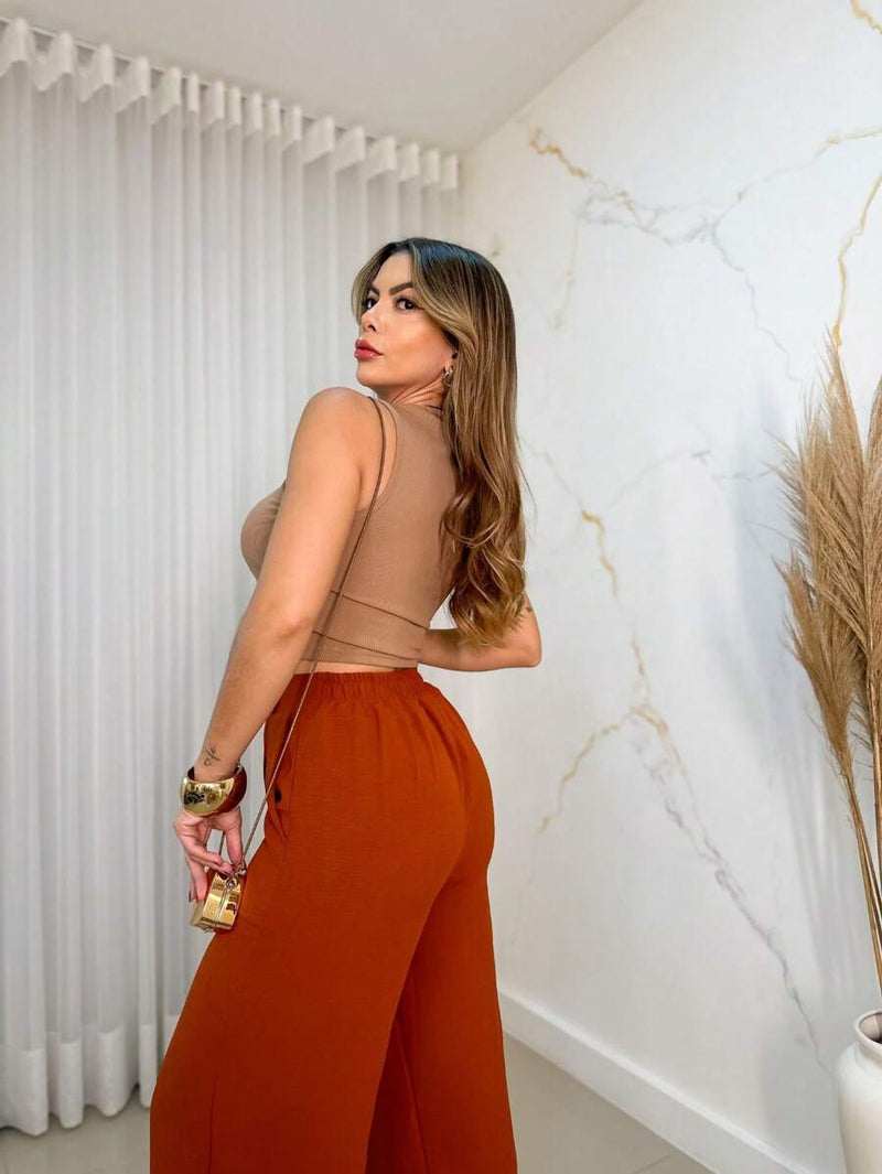 Calça Crepe Duna Pantalona