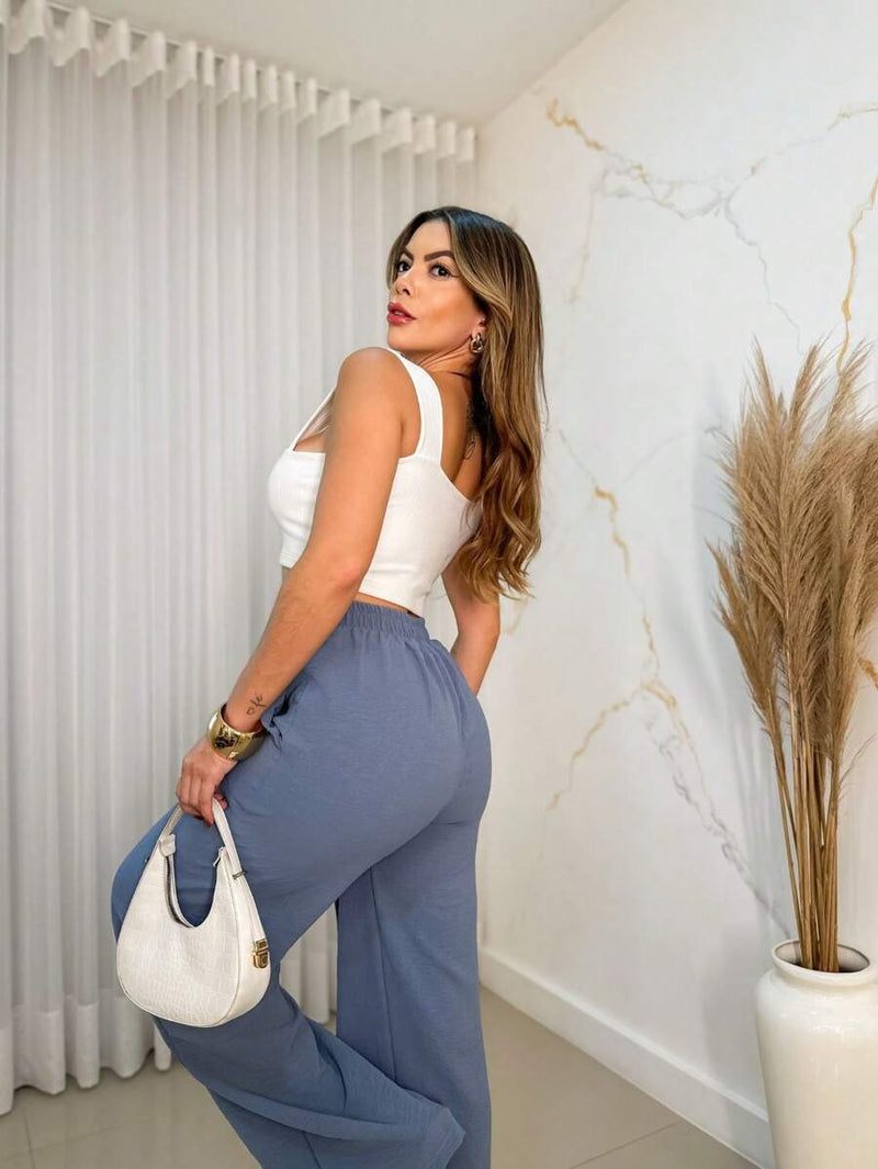 Calça Crepe Duna Pantalona