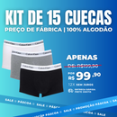Kit de 15 Cuecas Boxer 100% ALGODÃO