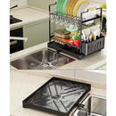 Escorredor Organizador de Louças Preto Aço Inoxidável Rack