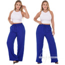 Calça Pantalona Feminina Cintura Alta  Com Bolso Tecido Duna