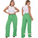 Calça Pantalona Feminina Cintura Alta  Com Bolso Tecido Duna