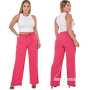 Calça Pantalona Feminina Cintura Alta  Com Bolso Tecido Duna