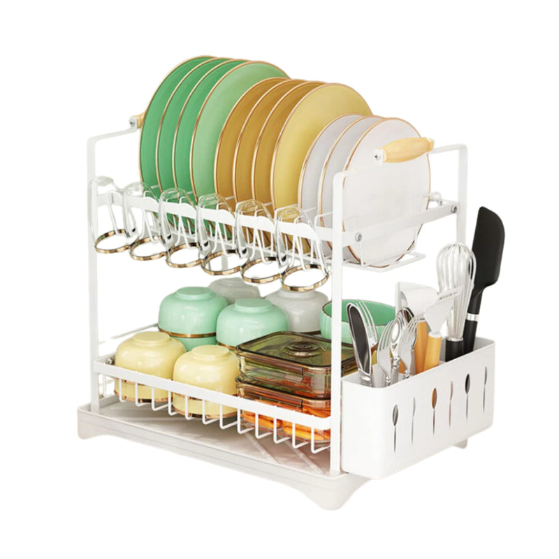 Escorredor Organizador de Louças Preto Aço Inoxidável Rack