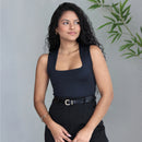 Kit 3 Body Feminino Decote Quadrado Alça Larga Regata Suplex Liso Casual