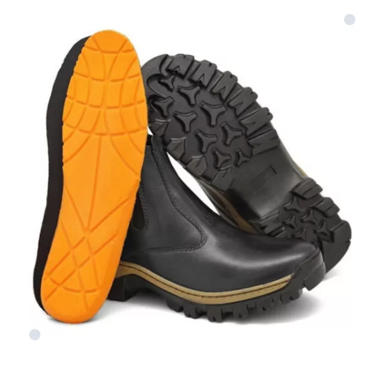 Combo Caterpillar: Botina em Couro + Cinto + Chinelo