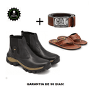 Combo Caterpillar: Botina em Couro + Cinto + Chinelo