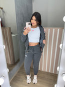 Conjunto Moletom Pelúcia Bordado