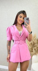 Macaquinho com cinto carolina