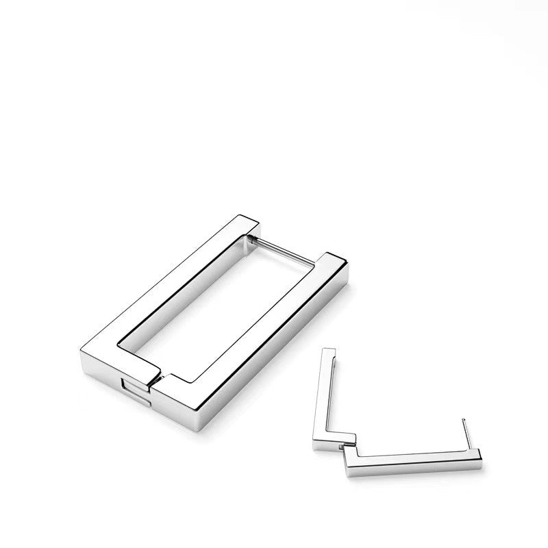 Brinco de argola quadrado minimalista