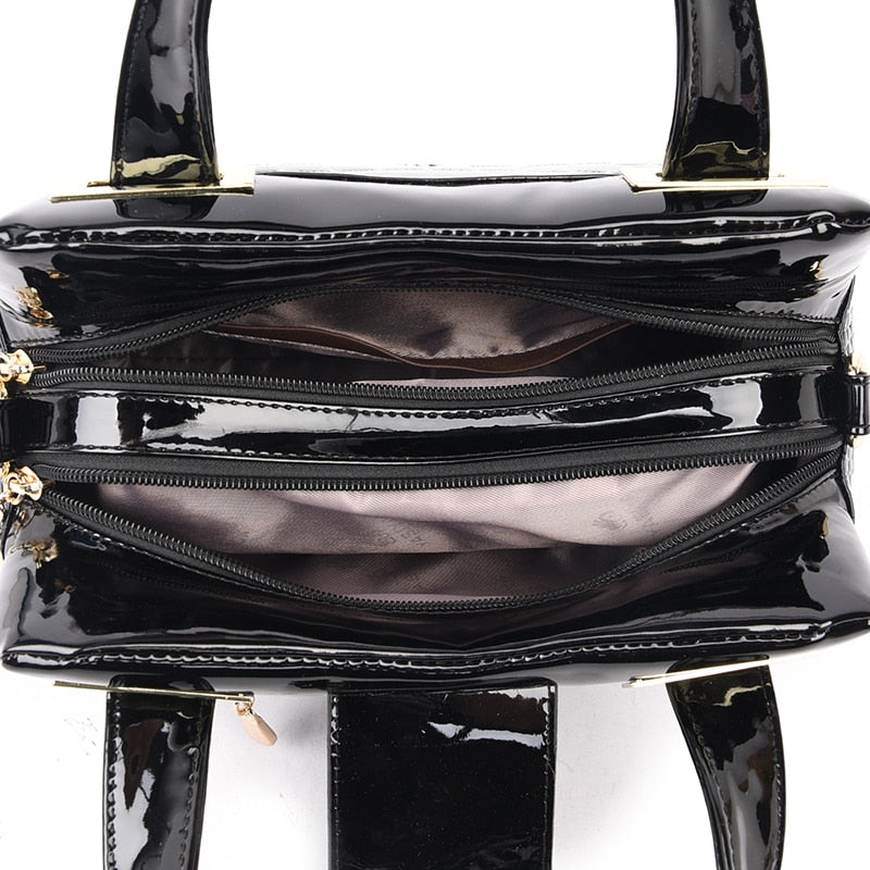 Bolsa em Couro Textura Pele de Crocodilo