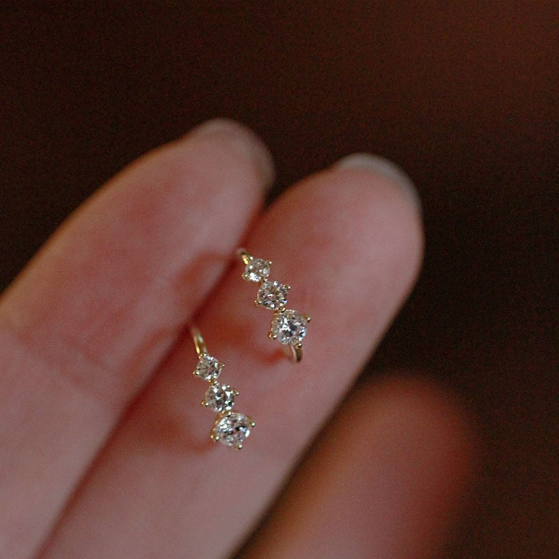 Brincos Zara de Prata 925 e Brilhante com Zircônia Banhada a Ouro