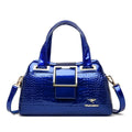 Bolsa em Couro Textura Pele de Crocodilo