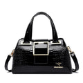Bolsa em Couro Textura Pele de Crocodilo