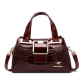 Bolsa em Couro Textura Pele de Crocodilo