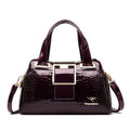 Bolsa em Couro Textura Pele de Crocodilo