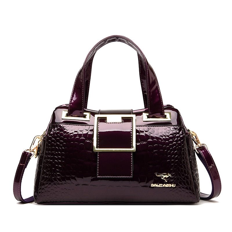 Bolsa em Couro Textura Pele de Crocodilo